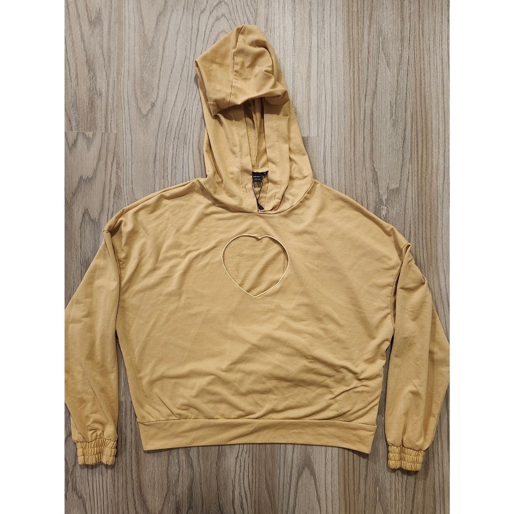 Shein SXY‎ Hoodie With Chest Heart Cut Out Women's Size 1XL Beige